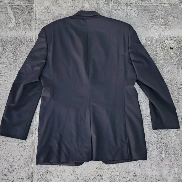 Chaps Men Blazer Black Sport Coat Wook jacket Gold Tone Button Size 42L - Picture 7 of 12